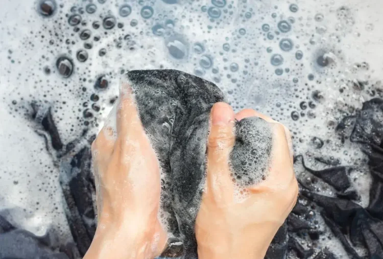 Woman washing clothes